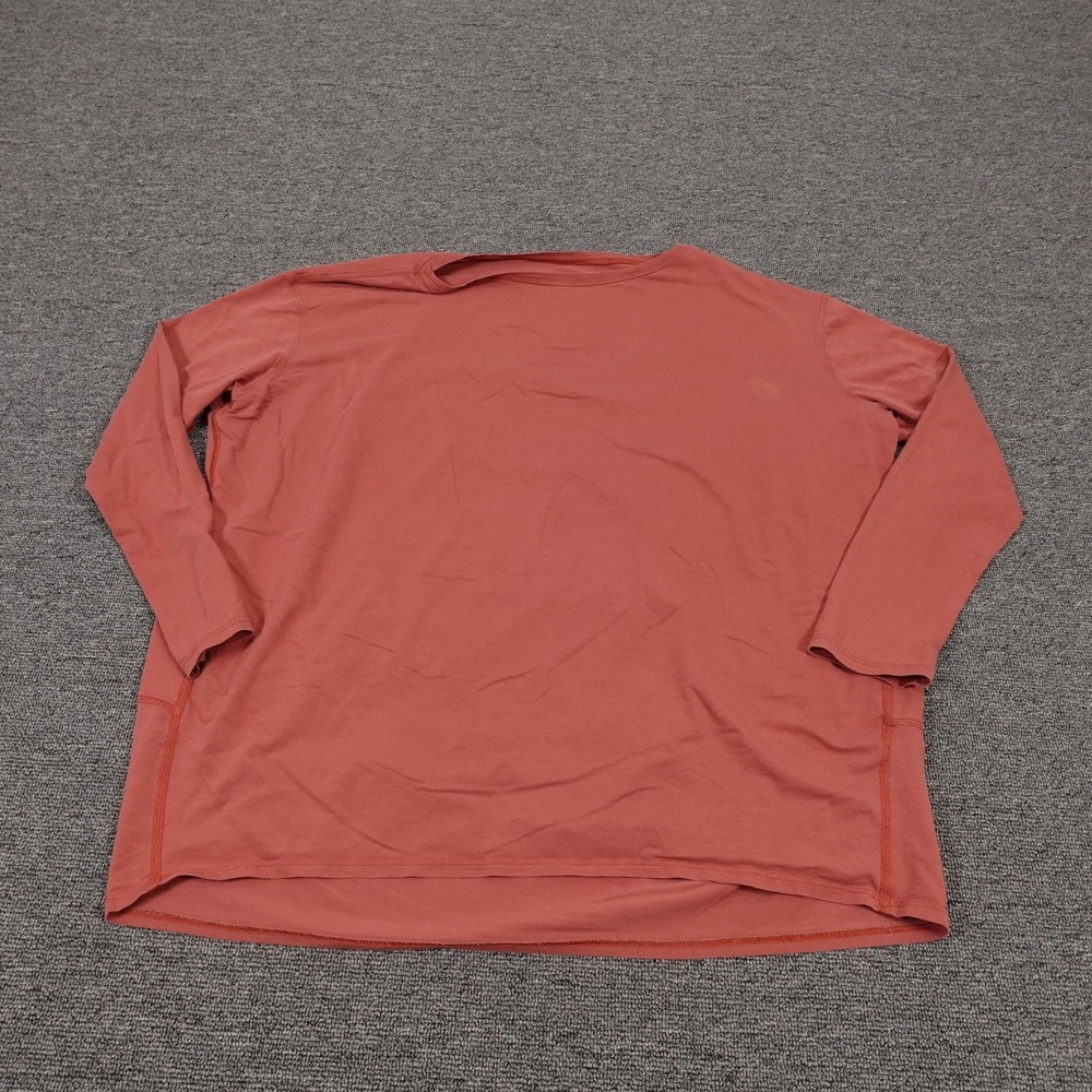 Lululemon Shirt Womens 6 Orange Long Sleeve Oversized Jersey Athletic Workout